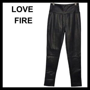 NWT LOVE FIRE Girl's black faux leather leggings